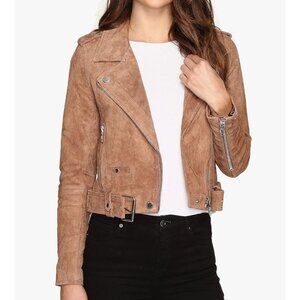 BlankNYC Camel Suede Moto Jacket Size Small
